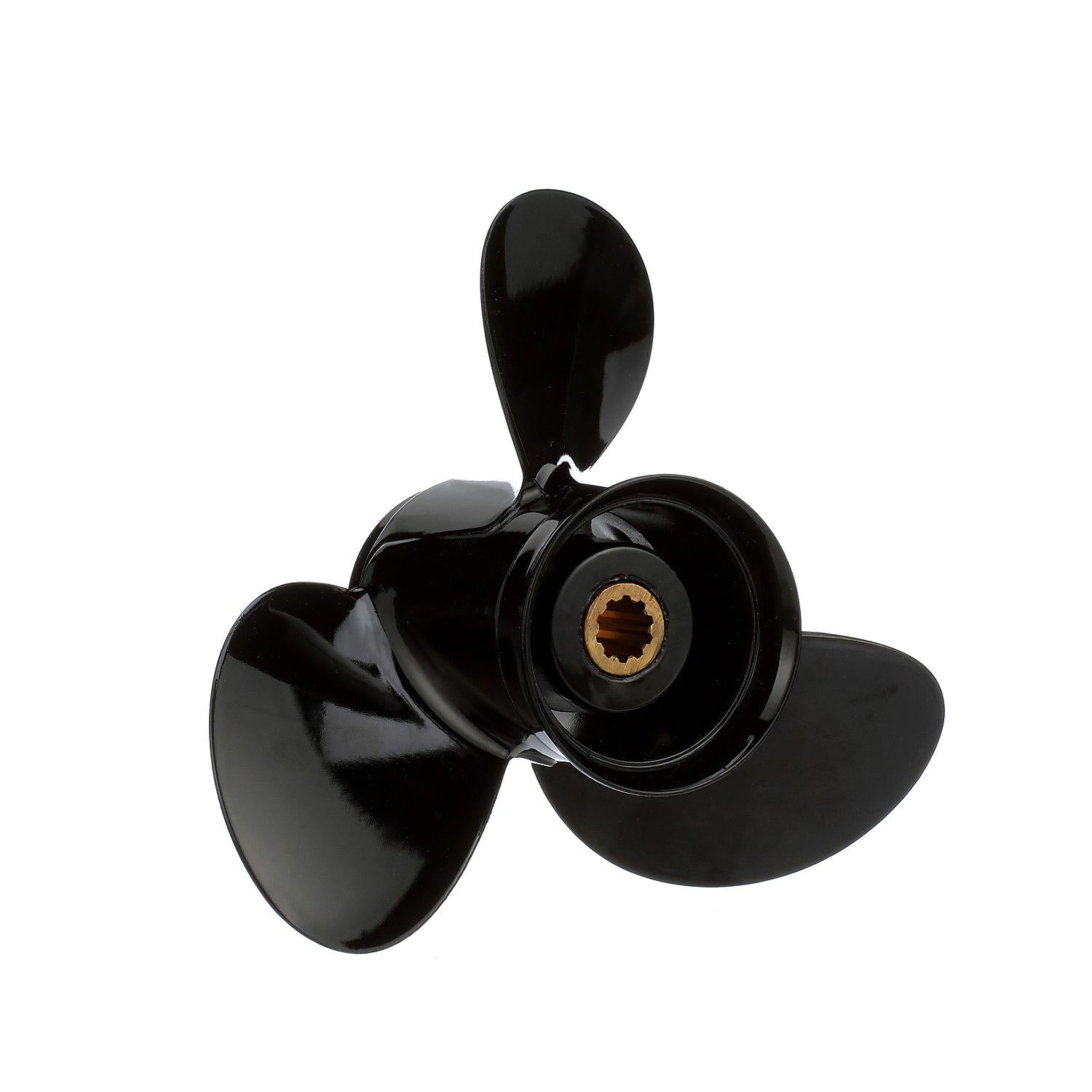 Quicksilver Propeller QA2190R Black Diamond aluminum propeller 10 x 8P right-hand rotation for Mercury Mariner 25-30hp FourStroke 2006-up Right Angle