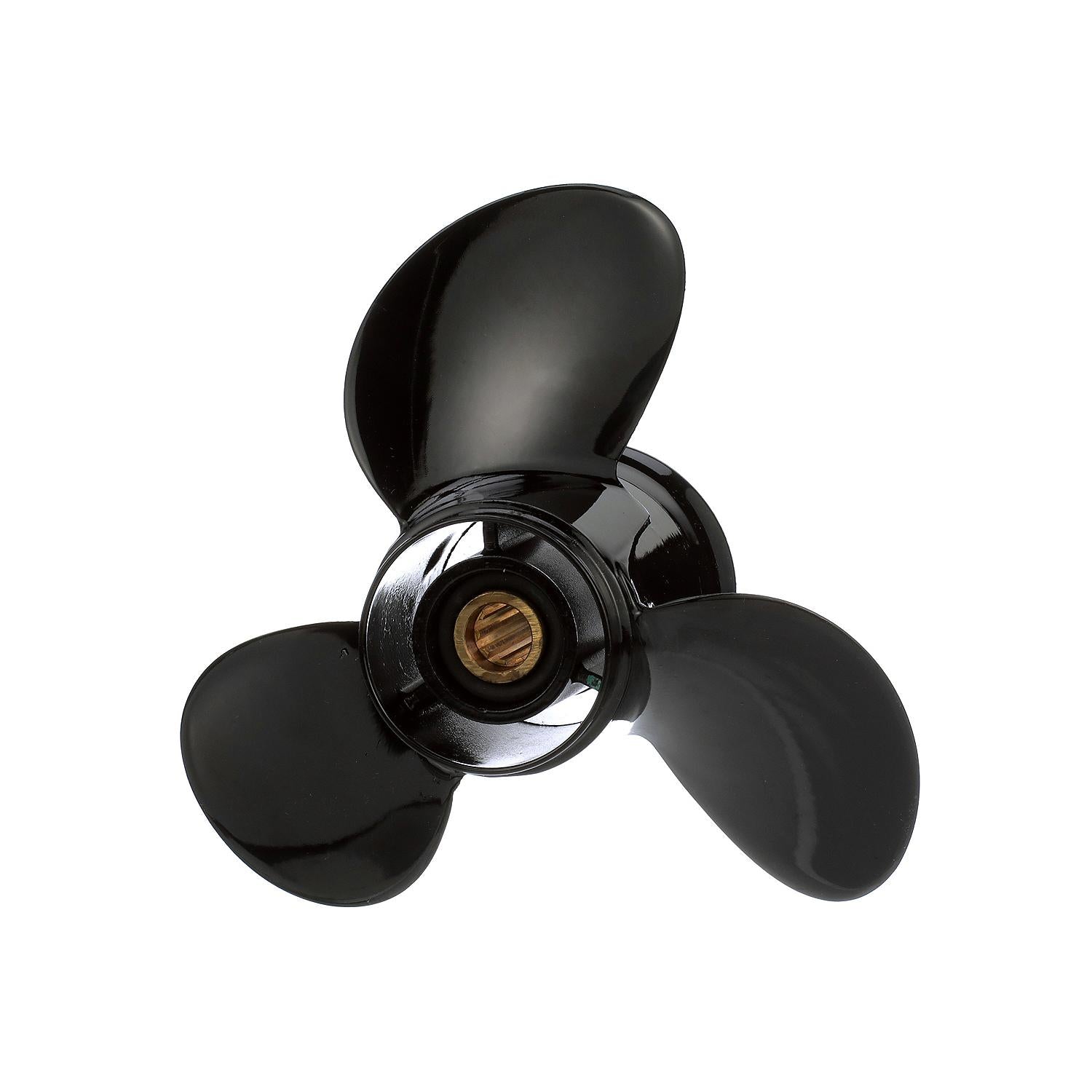 Quicksilver Propeller QA2190R Black Diamond aluminum propeller 10 x 8P right-hand rotation for Mercury Mariner 25-30hp FourStroke 2006-up Angle
