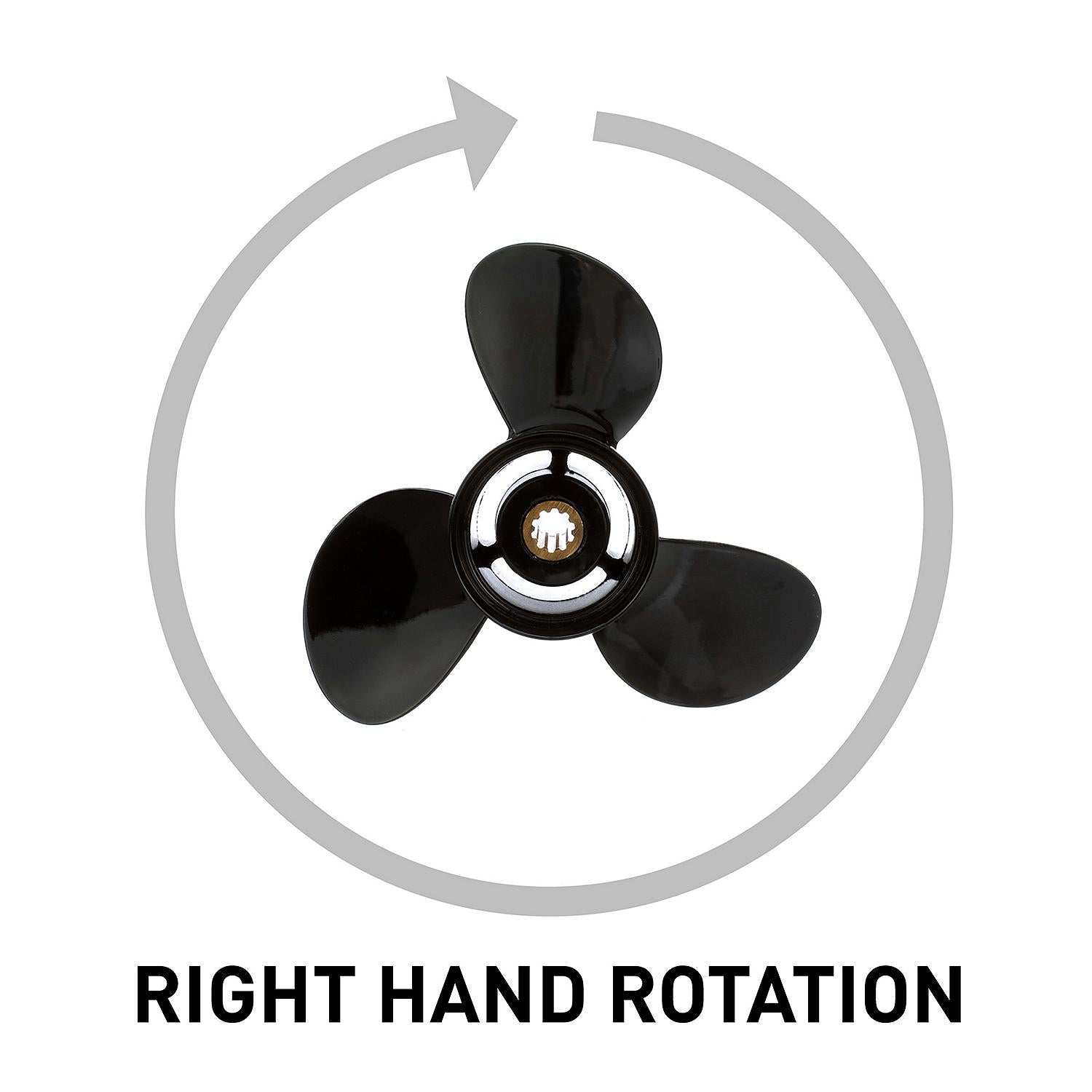 Quicksilver Propeller QA2190R Black Diamond aluminum propeller 10 x 8P right-hand rotation for Mercury Mariner 25-30hp FourStroke 2006-up Right Hand