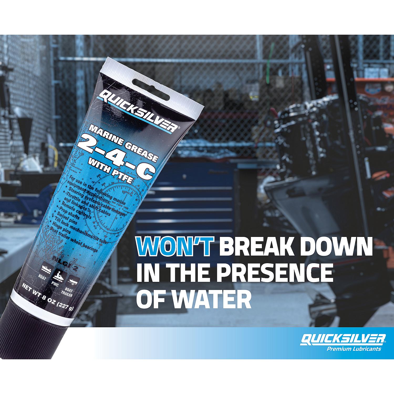 Quicksilver 2-4-C Marine Grease with PTFE (802859Q1) 8-oz Tube