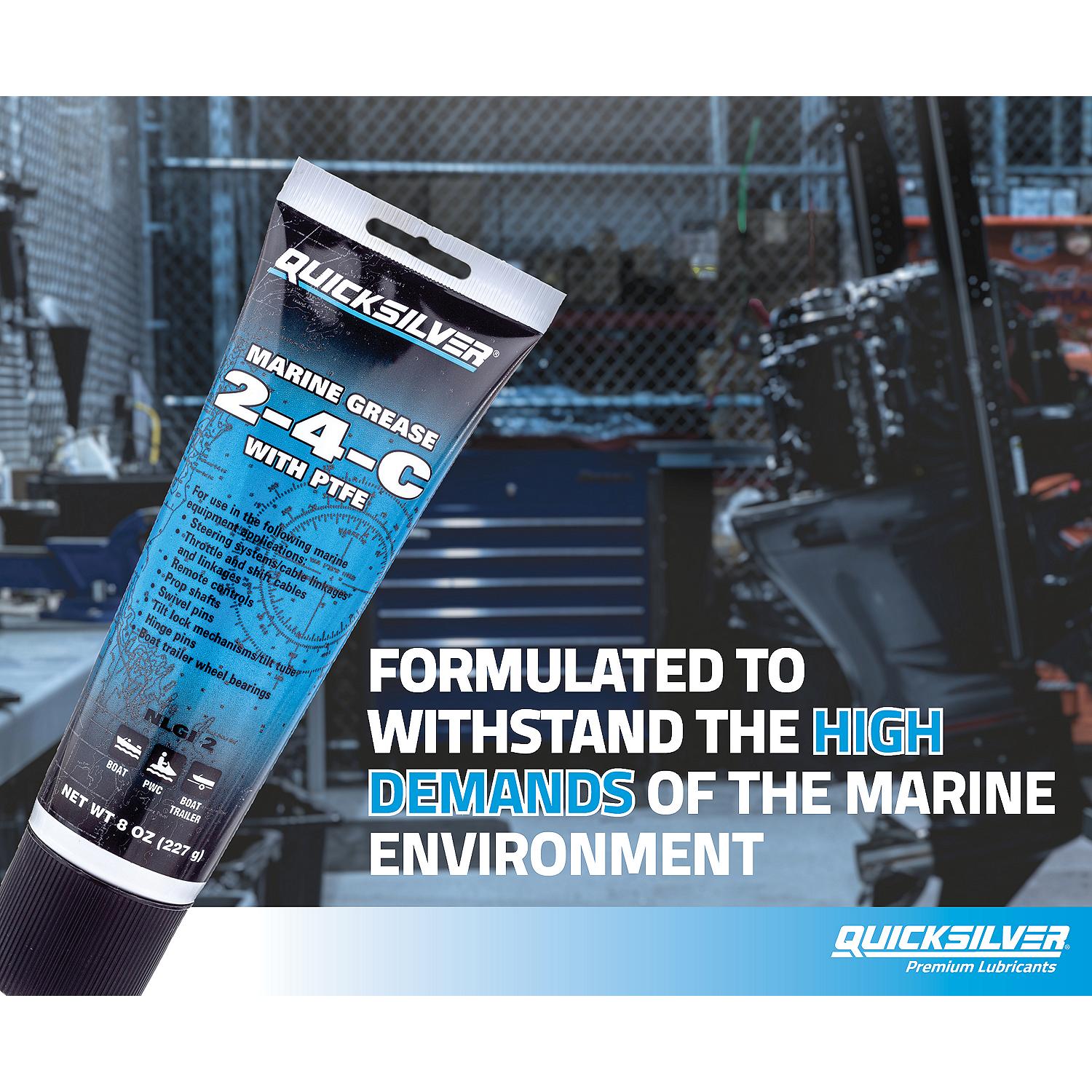 Quicksilver 2-4-C Marine Grease with PTFE (802859Q1) 8-oz Tube
