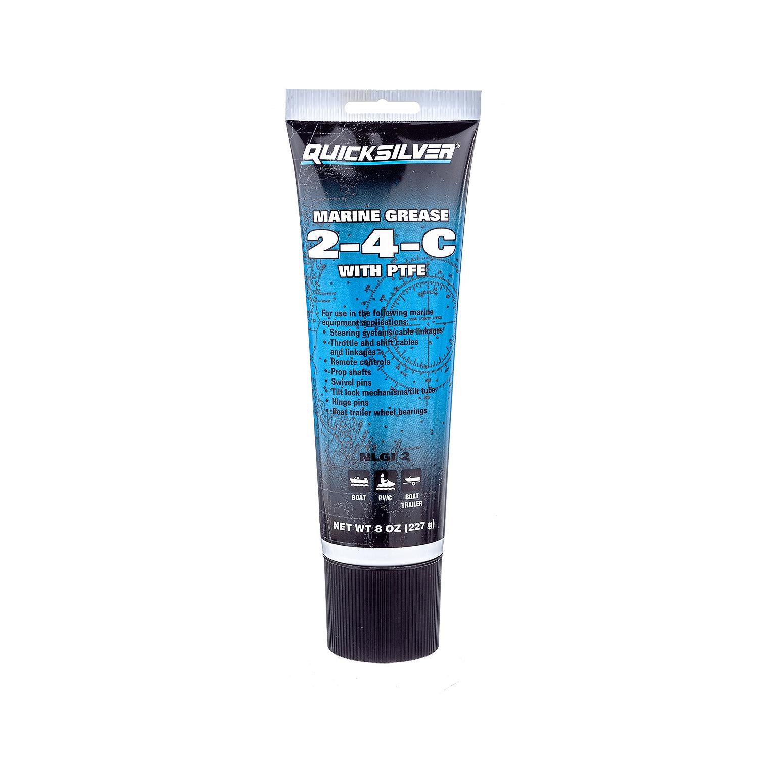 Quicksilver 2-4-C Marine Grease with PTFE (802859Q1) 8-oz Tube