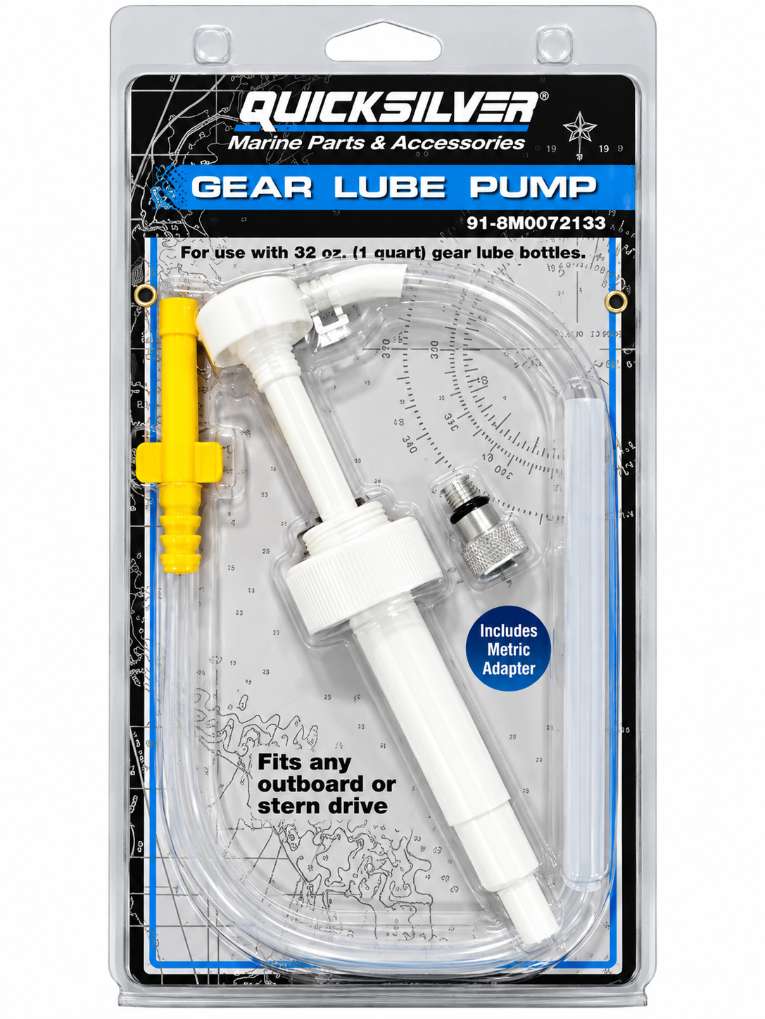 Quicksilver 8M0072133 Gear Lube Pump front of old packaging