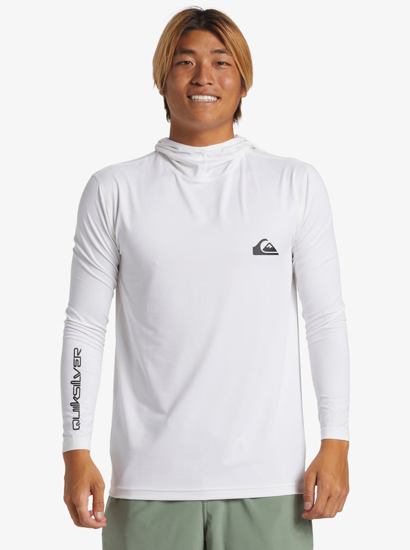 Quiksilver Everday Hood Hooded Surf Rashguard Tee- White