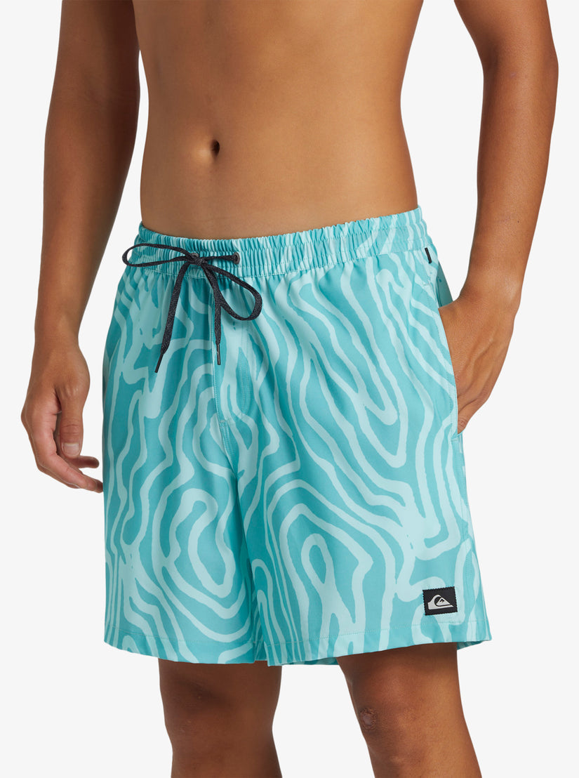 Quiksilver Surfsilk Mix Volley 17" Elastic Waist Shorts- Marine Blue