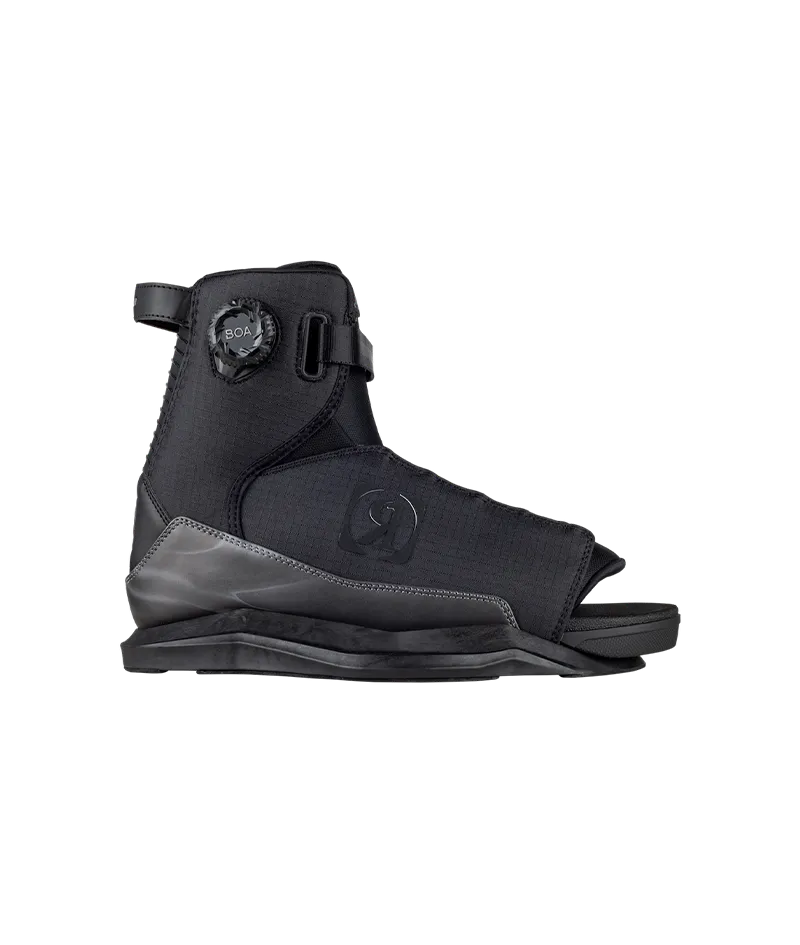 Ronix Anthem BOA Stage 2 open toe wakeboard boot in Techy Grey with Mainframe 2.0 chassis