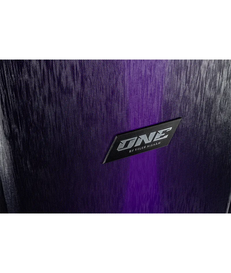 Ronix One Blackout Technology 3-stage wakeboard in Midnight/Purple with explosive vertical rocker and wider outline