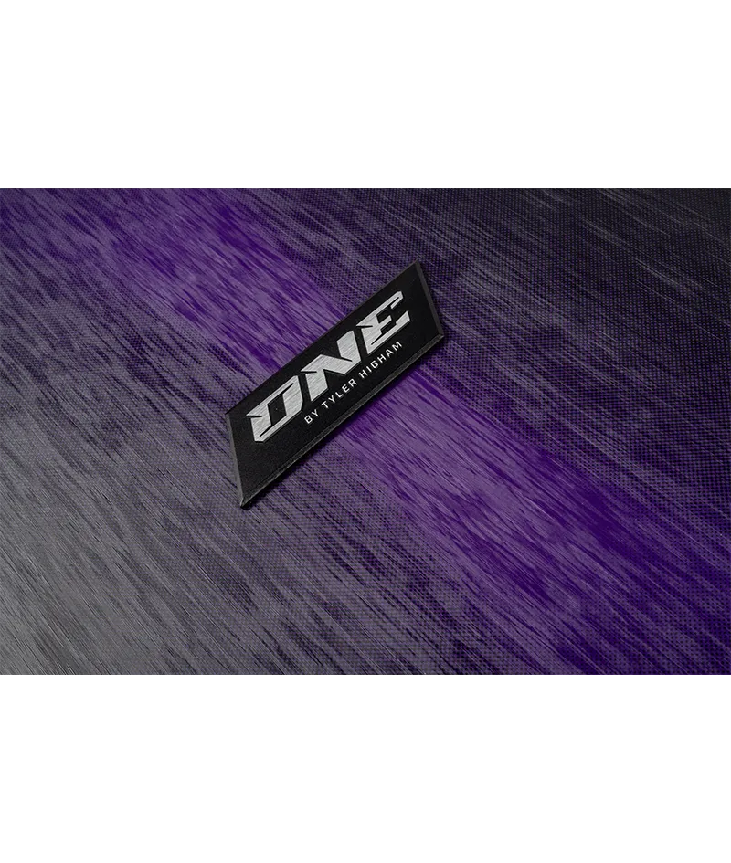 Ronix One Blackout Technology 3-stage wakeboard in Midnight/Purple with explosive vertical rocker and wider outline Logo