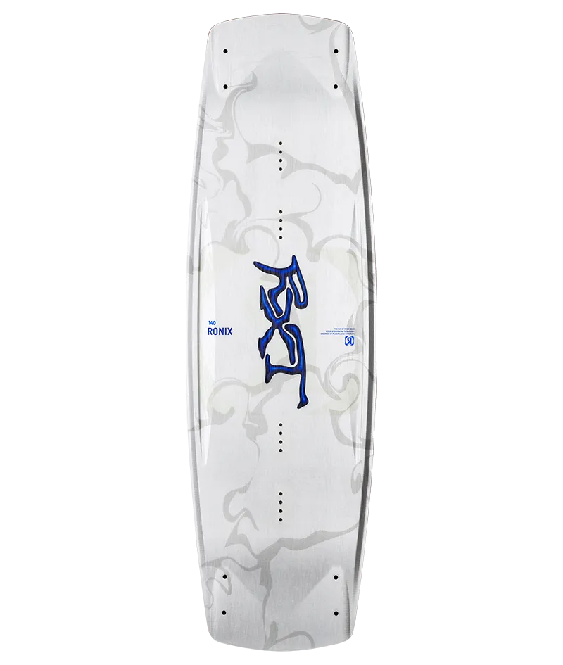 Ronix RXT Blackout Technology wakeboard in White/Blue/Neon for advanced boat riders Top