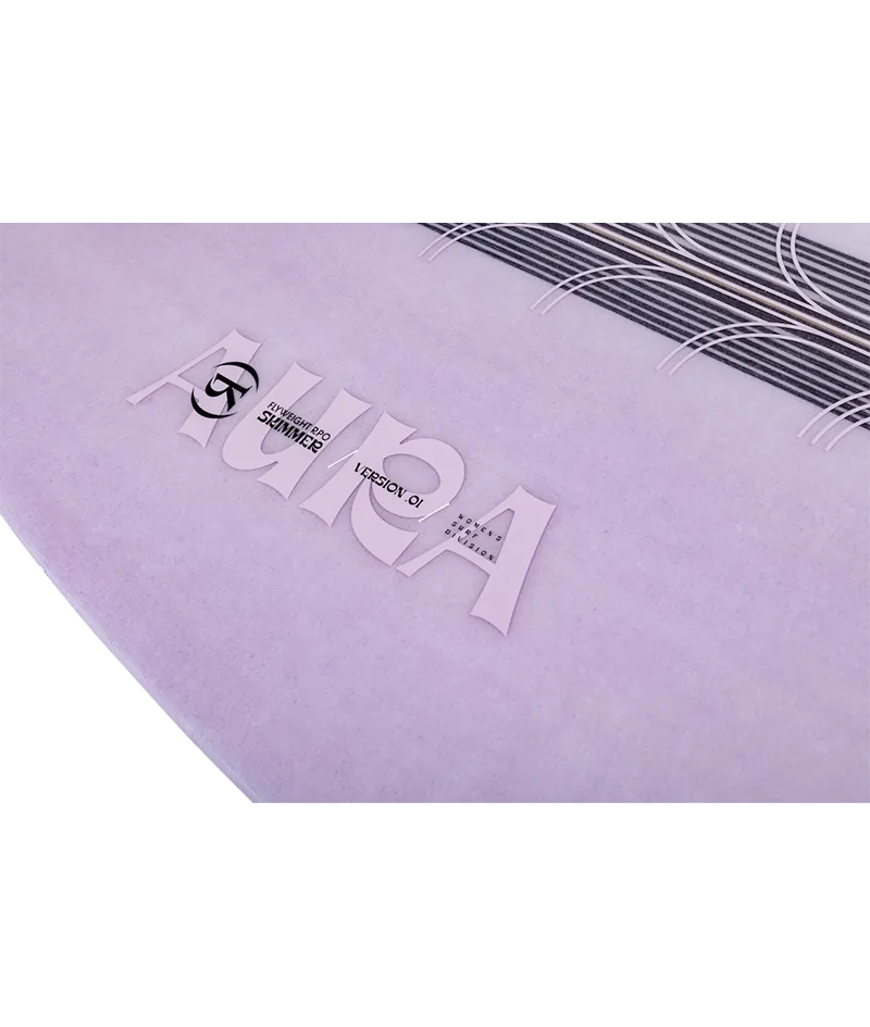 Ronix Aura women's Flyweight skimmer wakesurf board in Lavender Carbon