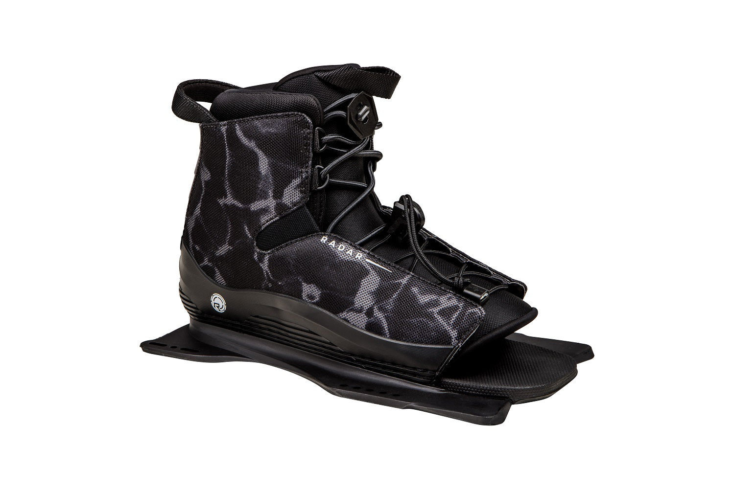 Radar Lyric Waterski Boot - Black Swirl - Front Feather Frame