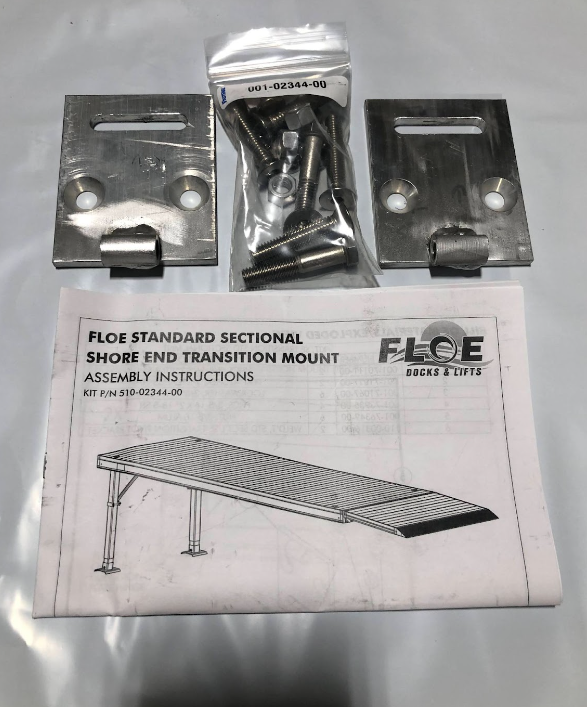 FLOE Shore-End Transition Ramp Attachment Kit – for Roll-In & Sectional Docks Standard Sectional