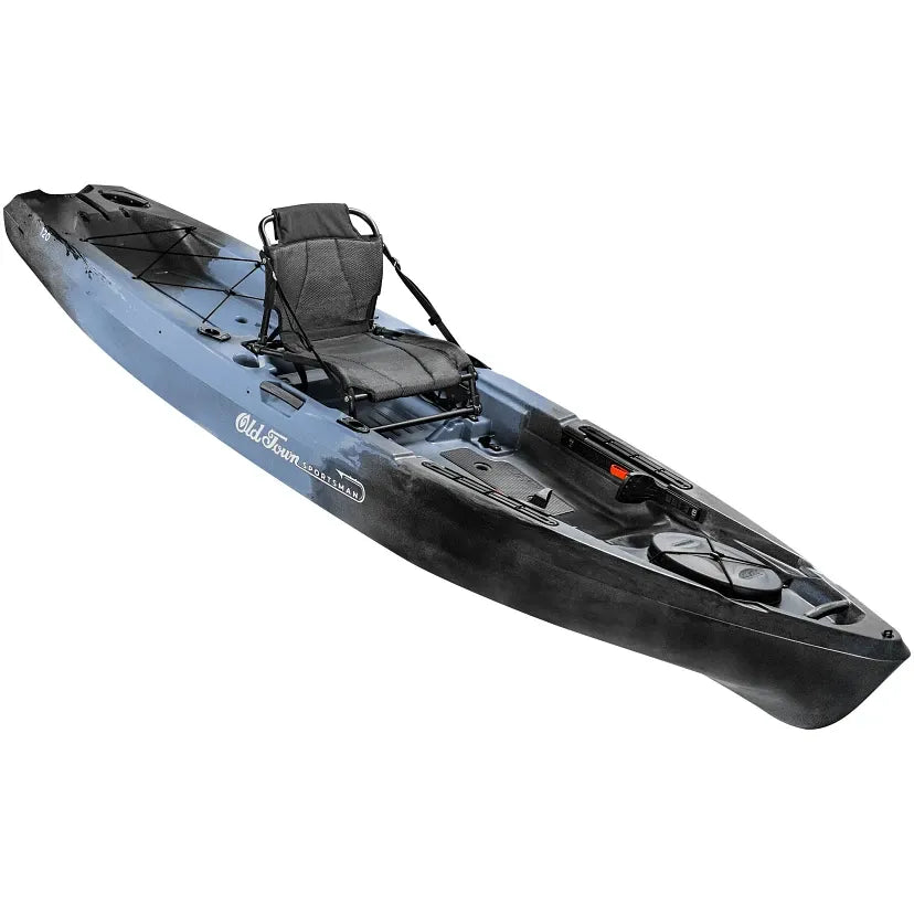 Old Town Sportsman 120 sit-on-top paddle fishing kayak in Steel Camo angle