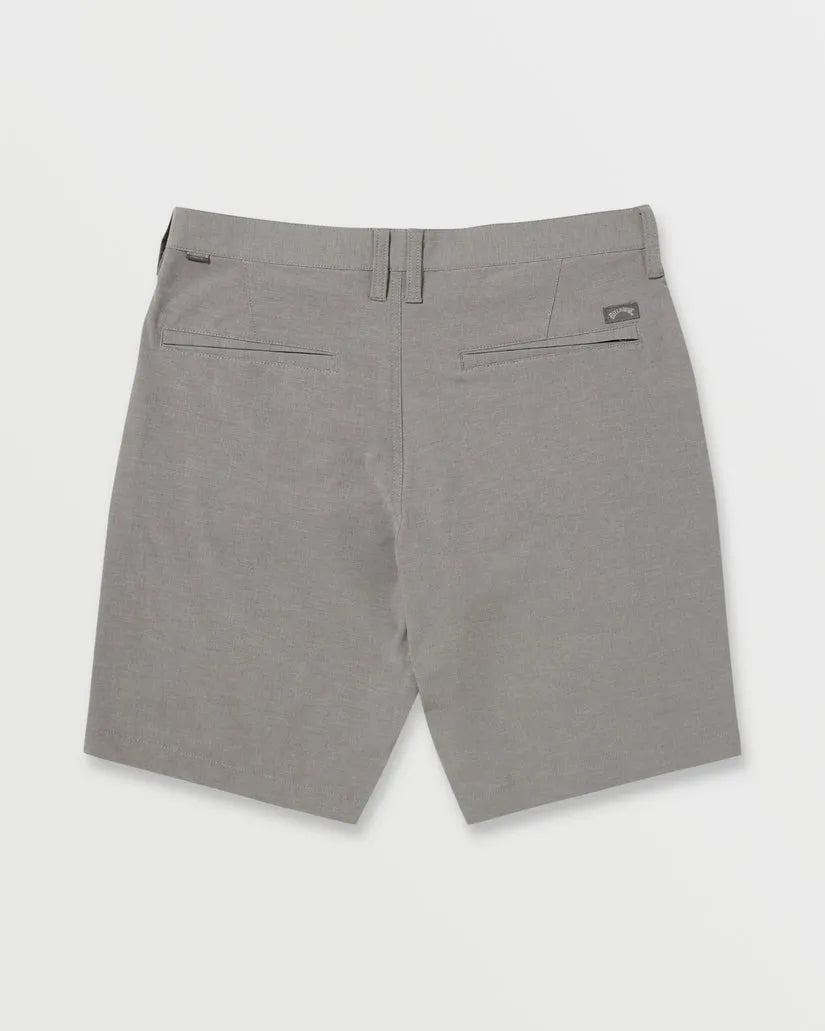 Billabong Crossfire Submersible 19-inch hybrid shorts in Gray with chino styling back