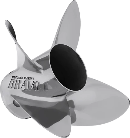 Mercury Racing Bravo I FS Pro-Finished 15.25 x 26 RH 4-Blade Stainless Steel Propeller
