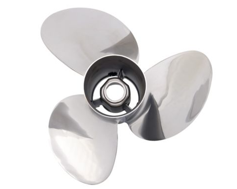 Mercury 3-blade Enertia stainless steel boat propeller Front