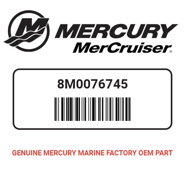 Mercury 8M0076745 gearcase shim set OEM part label