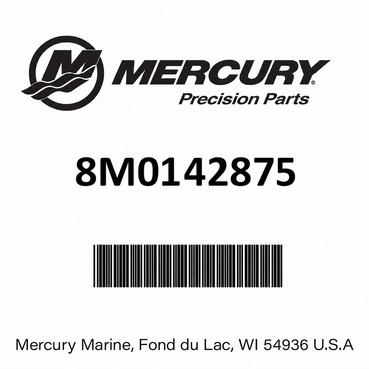 Mercury 8M0142875 gearcase spacer part identification label