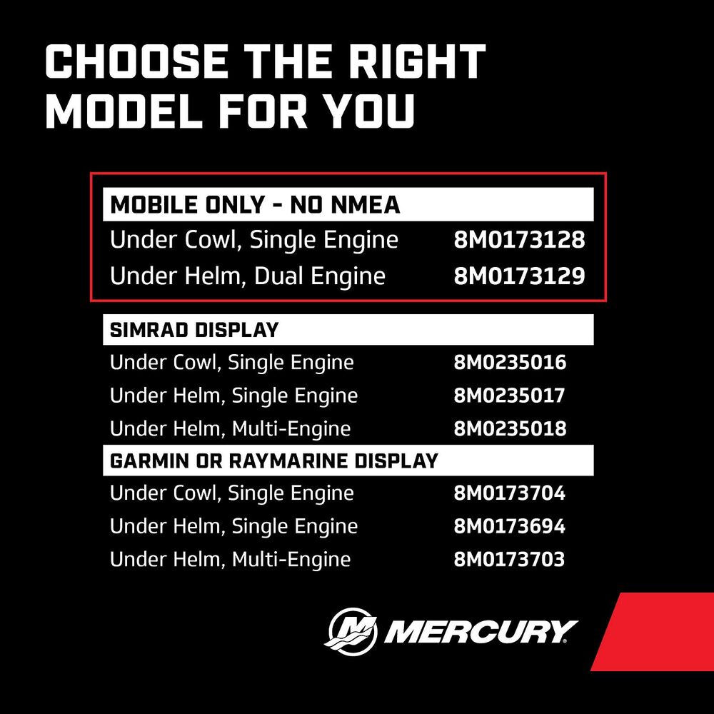 Mercury 8M0173129 mobile engine data display
