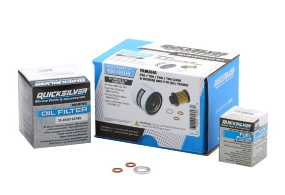 Quicksilver 8M0222221 100 hour maintenance kit filters and gaskets for Yamaha outboards