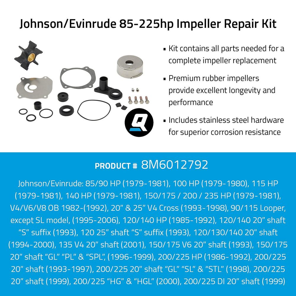 Quicksilver 8M6012792 impeller repair kit image 3