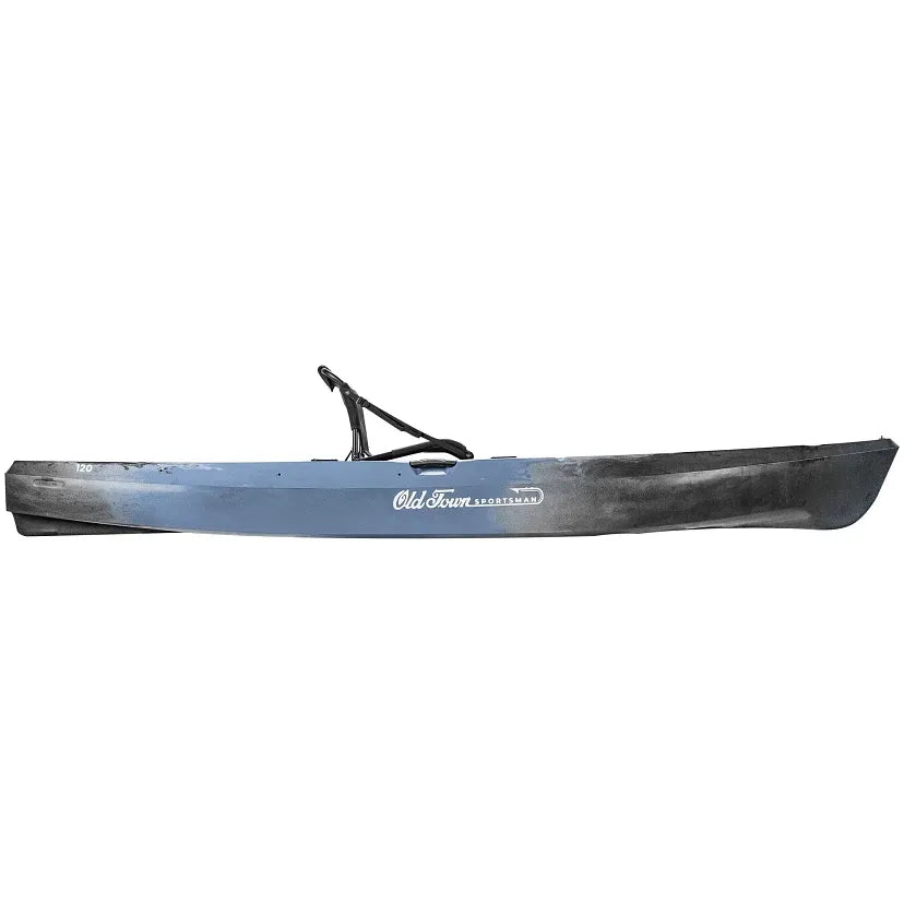 Old Town Sportsman 120 sit-on-top paddle fishing kayak in Steel Camo side