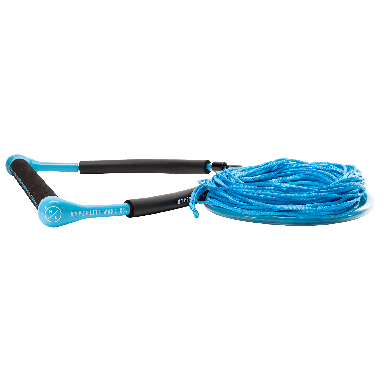 Hyperlite CG wakeboard handle with 65-foot Maxim ML mainline, chamois grip, lightweight end caps blue