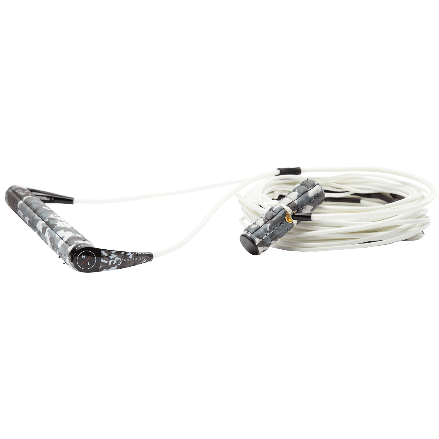 Hyperlite SG T wakeboard handle with X-Line, silicone/sticky stitched grip, lightweight end caps, 75-foot rope