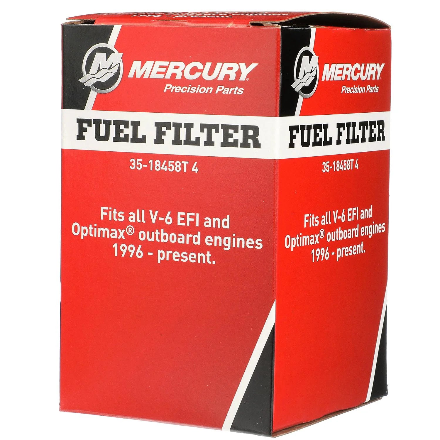 Mercury 18458T4 water-separating fuel filter with blue sensor for 1996+ Mercury/Mariner V6 EFI/DFI two-stroke outboards (under-cowl) Box