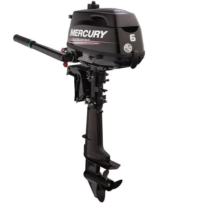 Mercury 1FX6211KK 6hp Tiller FourStroke Outboard Motor - 20" Shaft, Manual Tilt/Trim, Manual Start
