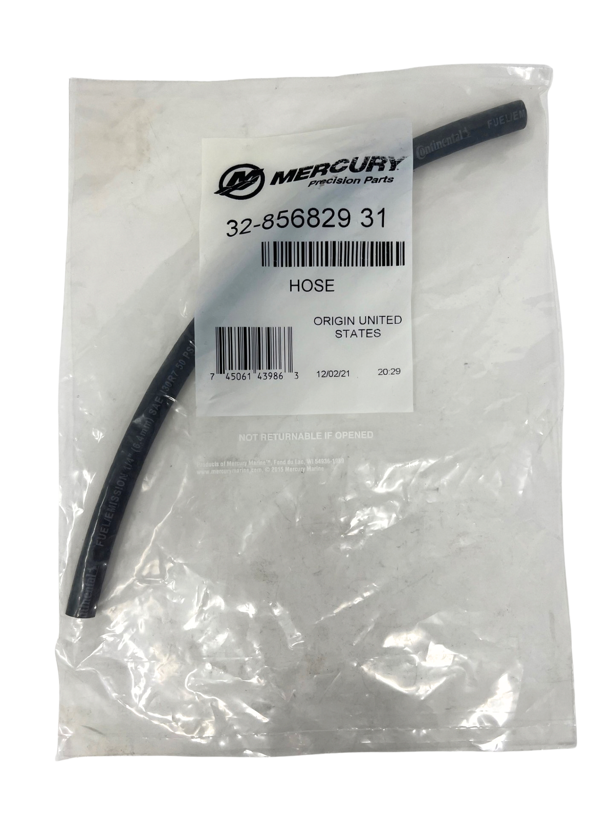 Mercury 85682931 Under-Cowl Fuel Line front of packaging