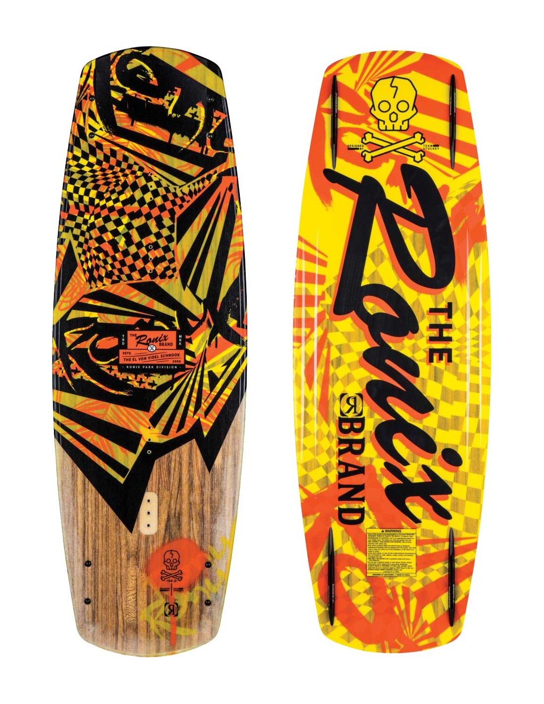 Ronix El Von Videl Schnook Nu Core 2.0 - Orange / Yellow / Black Stripes - 126.2