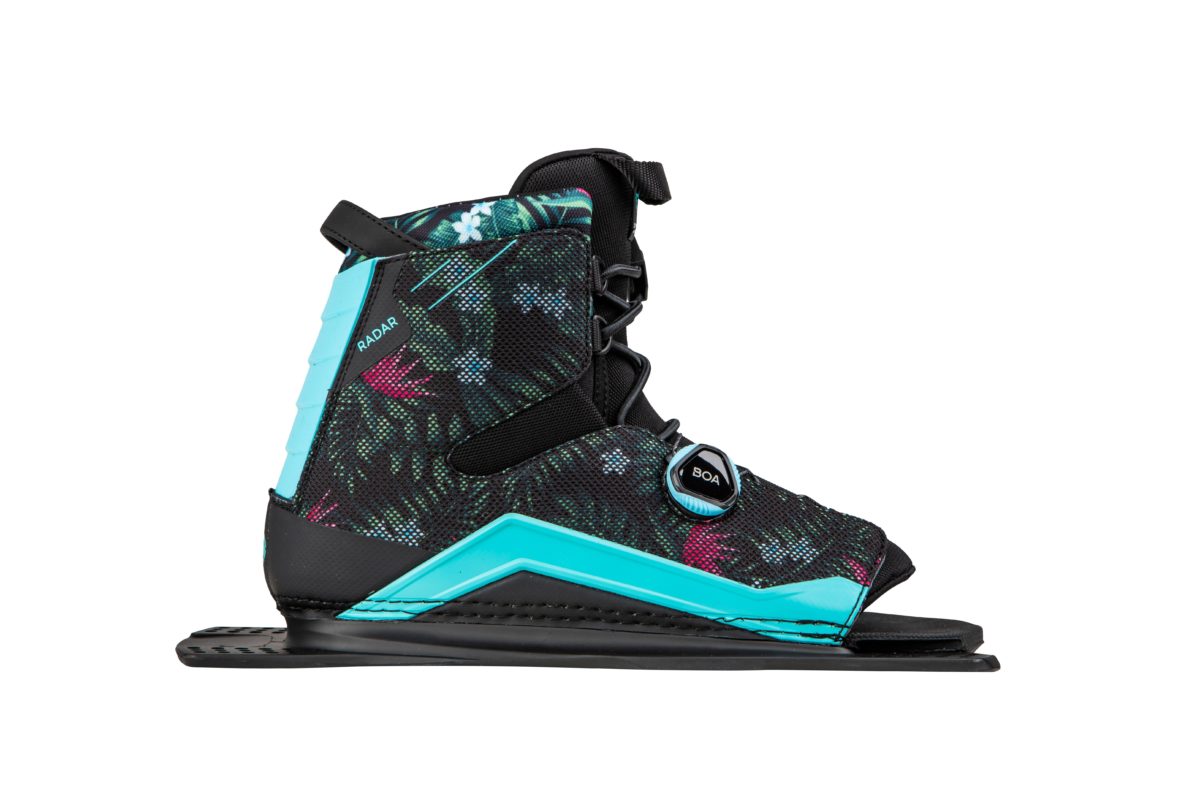Radar Lyric BOA Boot - Black / Tropical Blue - Front Feather Frame