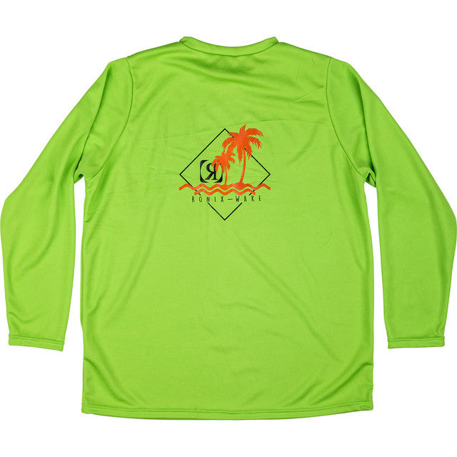 Ronix Boy's UV Shade / Wick Dry Long Sleeve Hoodie - Lime / Black