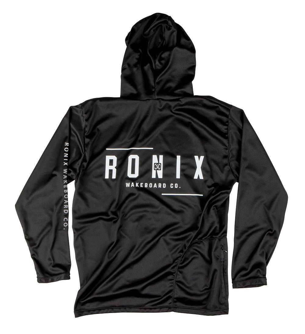 Ronix UV Shade Wick Dry Hoodie w/ Neck Gaiter - Ninja Black