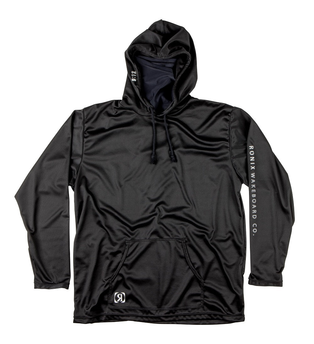 Ronix UV Shade Wick Dry Hoodie w/ Neck Gaiter - Ninja Black