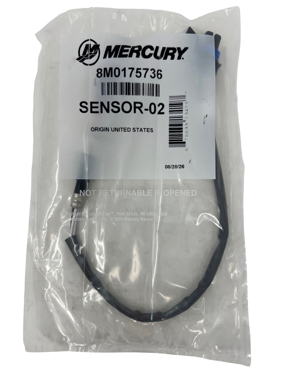 Mercury 8M0175736 Heated O2 Oxygen Sensor MerCruiser EC Engines front of packaging 