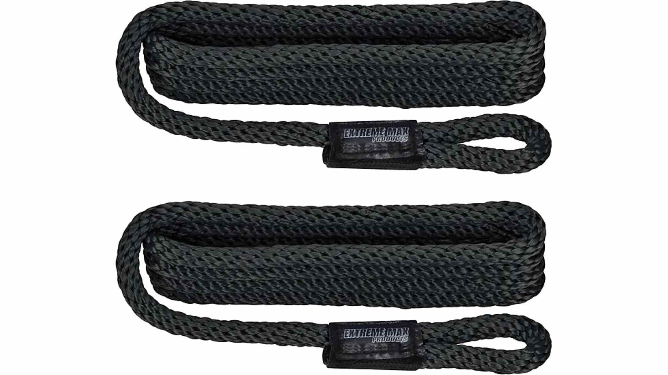 Extreme Max Solid Braid 3/8" x 5' Fender Line 2pk - Black