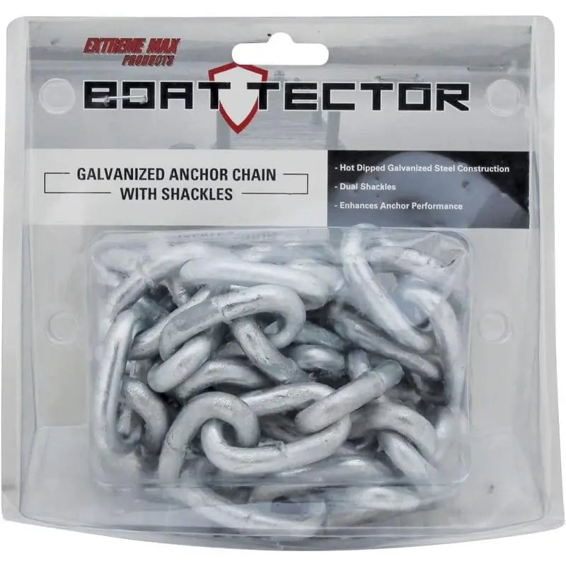 Extreme Max 3006.6572 BoatTector galvanized anchor lead chain 5/16 x 5 ft with 3/8 shackles box