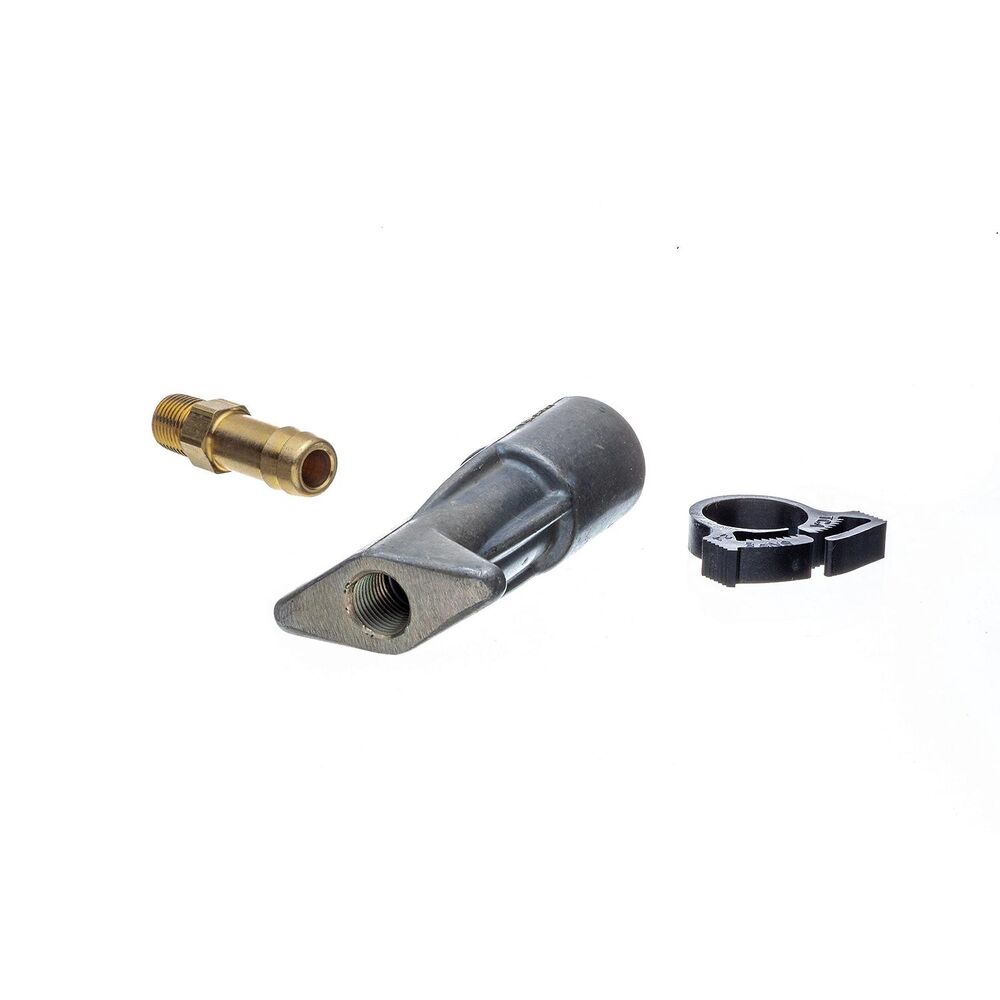 Mercury 30635T3 fuel coupler with threaded hose fitting and clamp reverse view