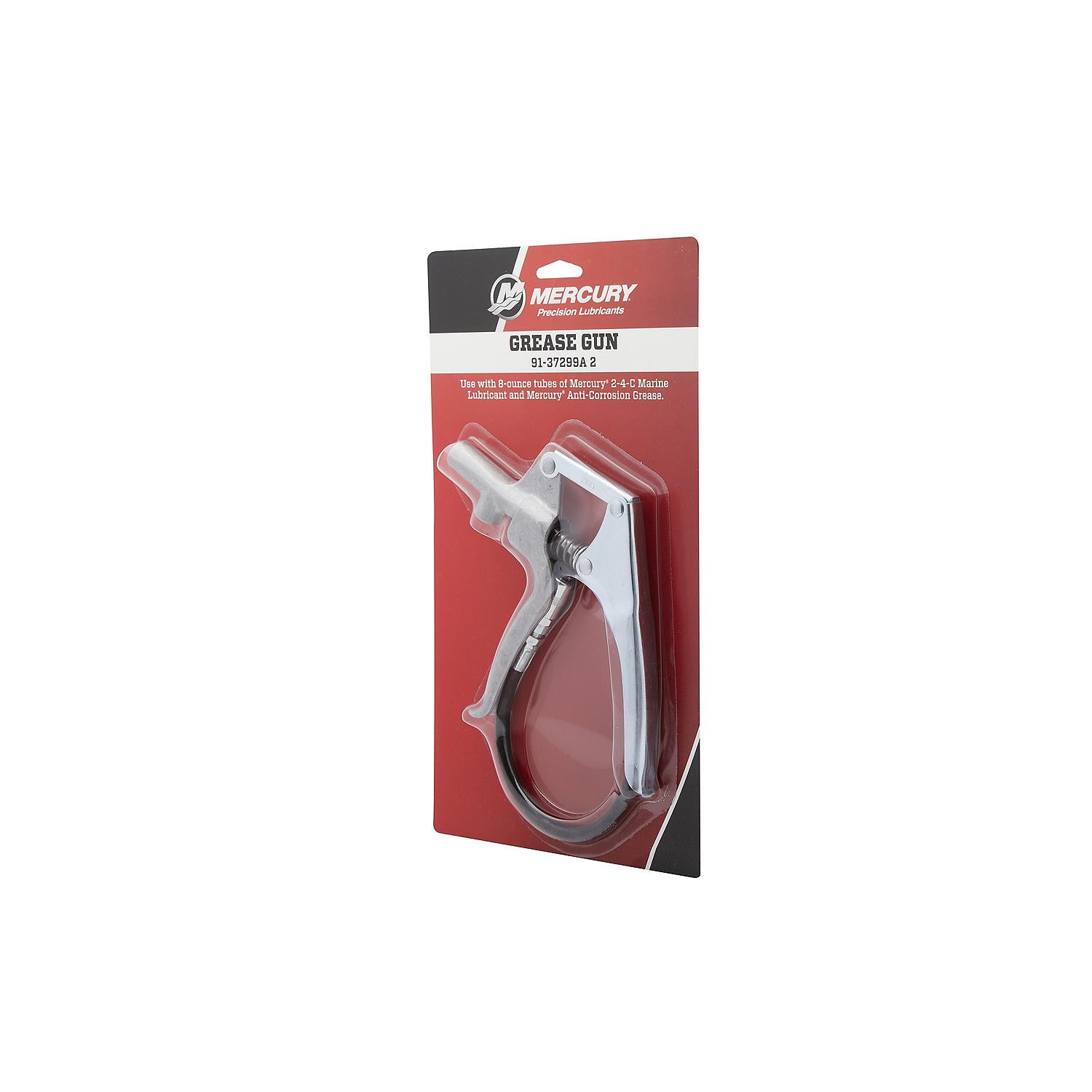 Mercury Precision 37299A2 pistol grip grease gun for 8 oz 227 g tubes with flexible grease feed hose Package Left