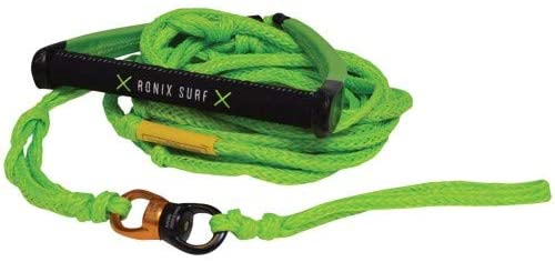 RONIX Spinner PU Syn. Surf Rope - 10" Handle w/ 25ft 10 Sect. Rope- Lime