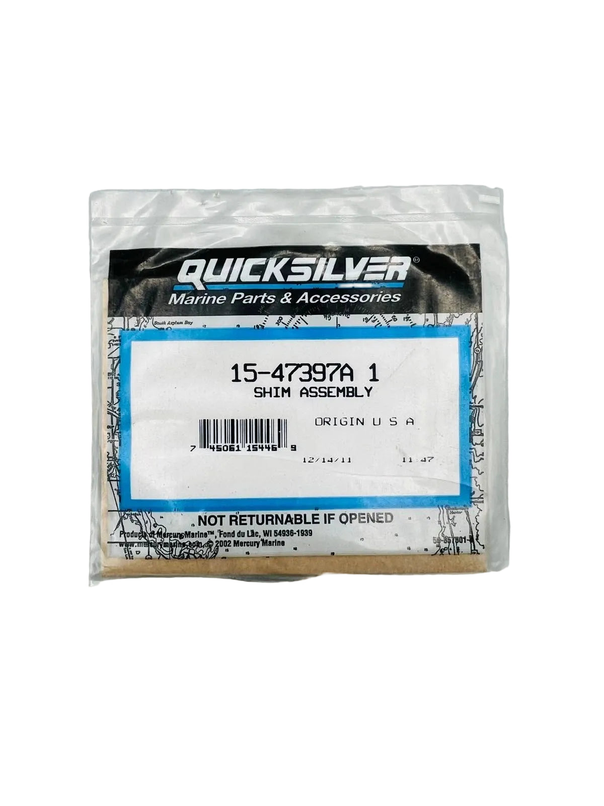 Mercury 47397A1 forward gear bearing outer race shim set for V6 outboards and Alpha One sterndrives Bag