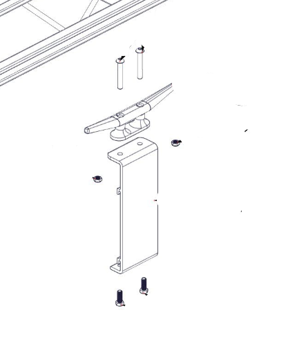 FLOE Kit, QA Roll-In Dock Cleat 10" Cast Aluminum – Includes Attachment Kit (510-02604-00)