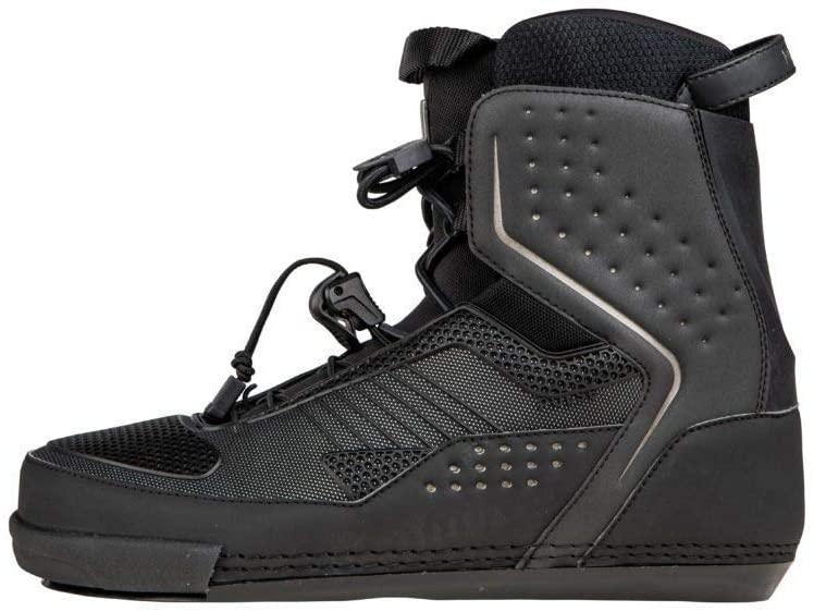 Radar Waterski Pulse Boot - Black / Gun Metal - Rear Aluminum Plate - Left