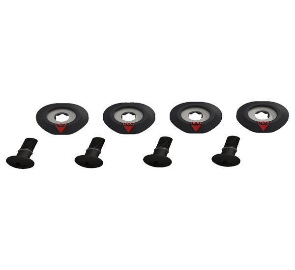 Ronix M6 Baseless Wakeboard Boot Hardware- Set of 4 - Black