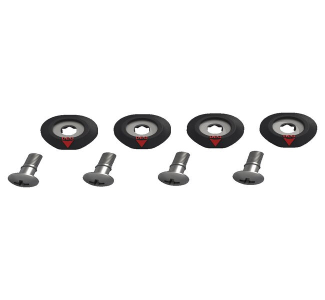 Ronix 1/4-20 Baseless Wakeboard Boot Hardware- Set of 4 - Black/Stainless