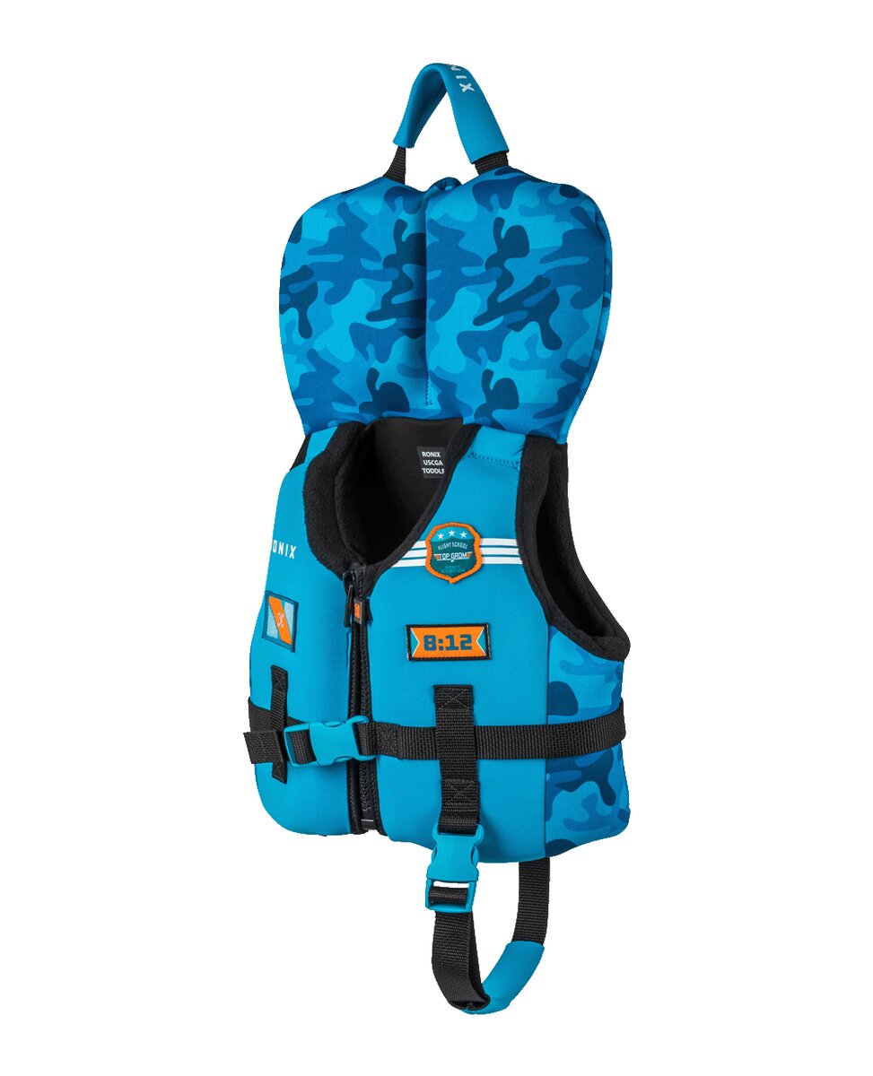 Ronix Top Grom - Boys CGA Life Vest - Blue Camo - Inf /Toddler (Up to 30lbs)