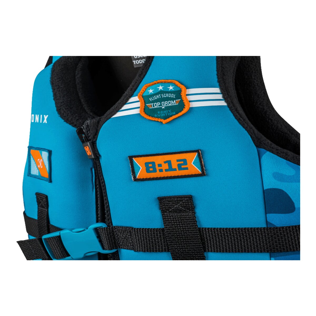 Ronix Top Grom - Boys CGA Life Vest - Blue Camo - Inf /Toddler (Up to 30lbs)