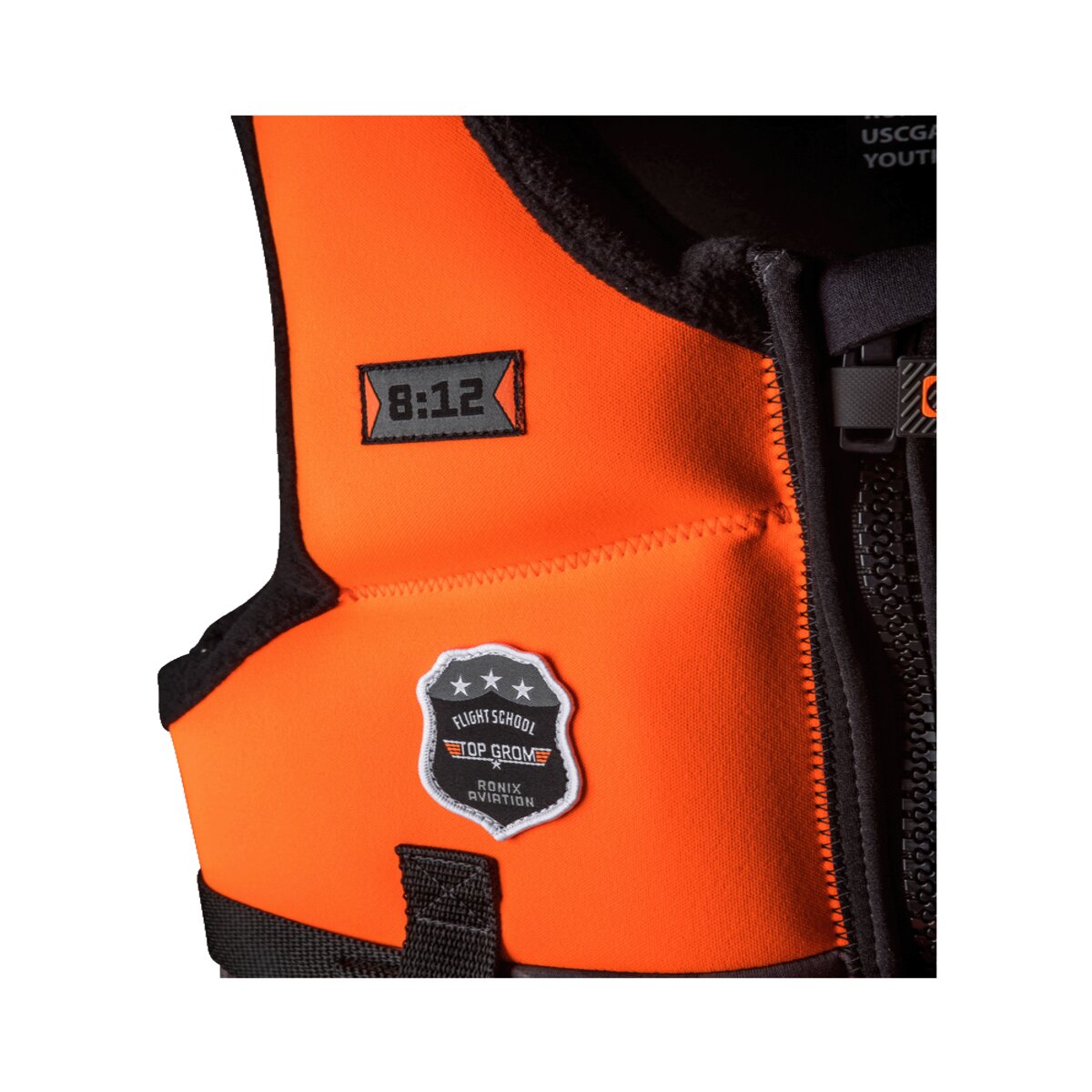 Ronix Top Grom - Boys CGA Life Vest - Orange / Black Camo - Youth (50-90lbs)